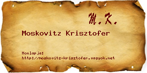 Moskovitz Krisztofer névjegykártya